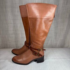 Franco Sarto 6M Leather Boots Women's Color Tan